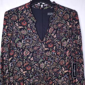 Jessica Howard Midi Dress 18W Floral Swing Shift Long Sleeve NWT